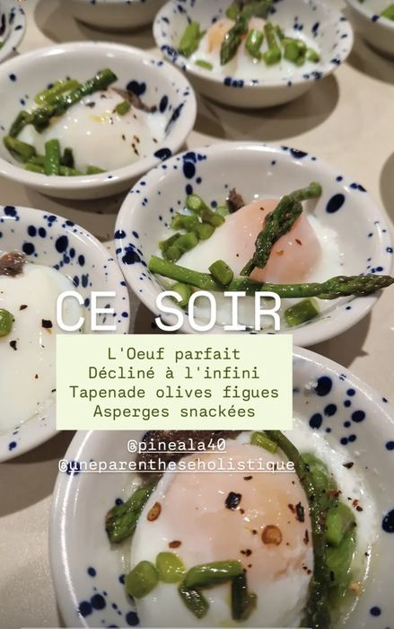 Oeuf parfait, tapenade olives figues